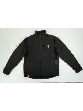 NWT Official Tesla Corporate Employee Jacket Black Fleece Lined M Full Zip